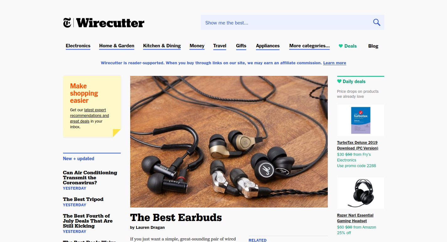 Wirecutter website